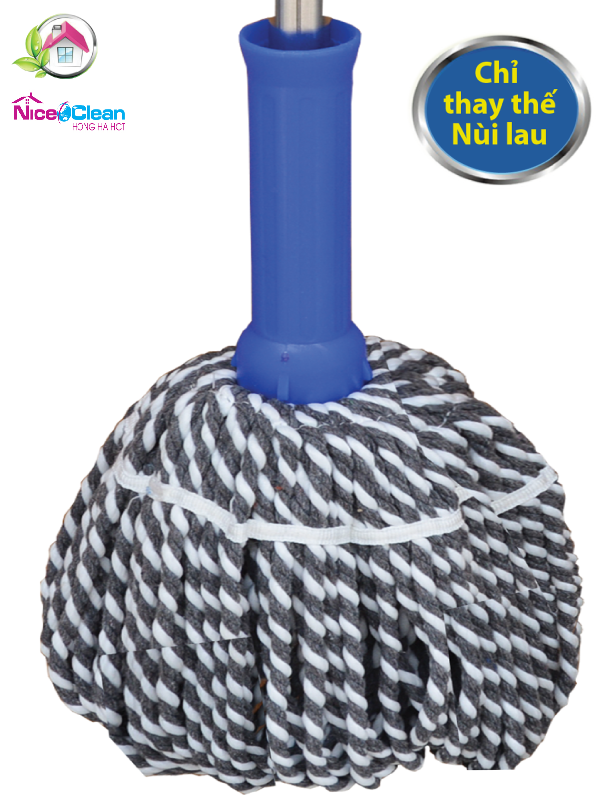 Nùi Lau Thay Thế Tròn Cotton Sọc Trắng Đen