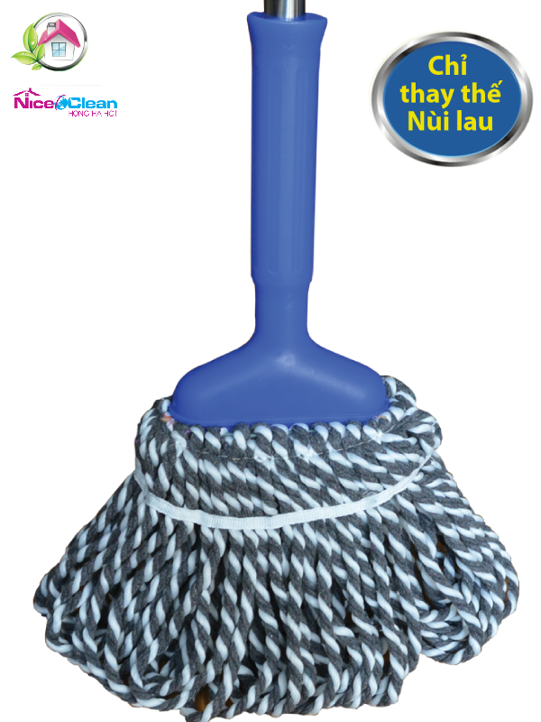 Nùi Lau Thay Thế Vuông Cotton Sọc Trắng Đen