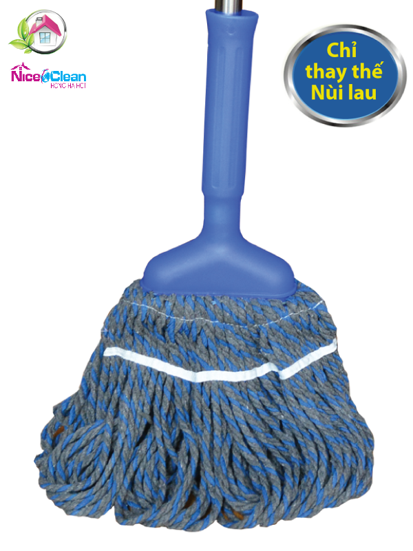 Nùi Lau Thay Thế Vuông Cotton Sọc Xanh Đen